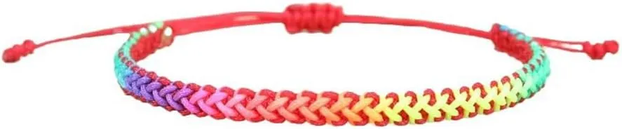 Rainbow Bracelet LGBT Pride Bracelet Handmade Braided Friendship String Bracelet for Gay Lesbian Adjustable Jewelry