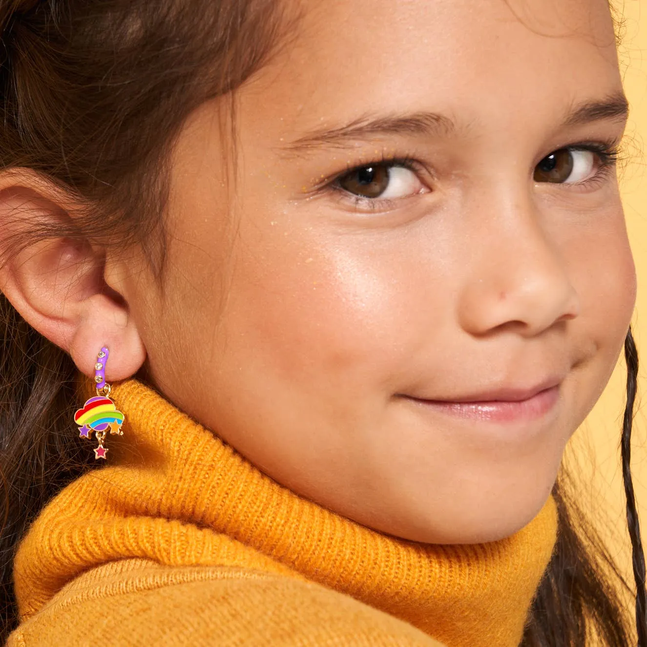 Rainbow Cloud Huggie Earrings