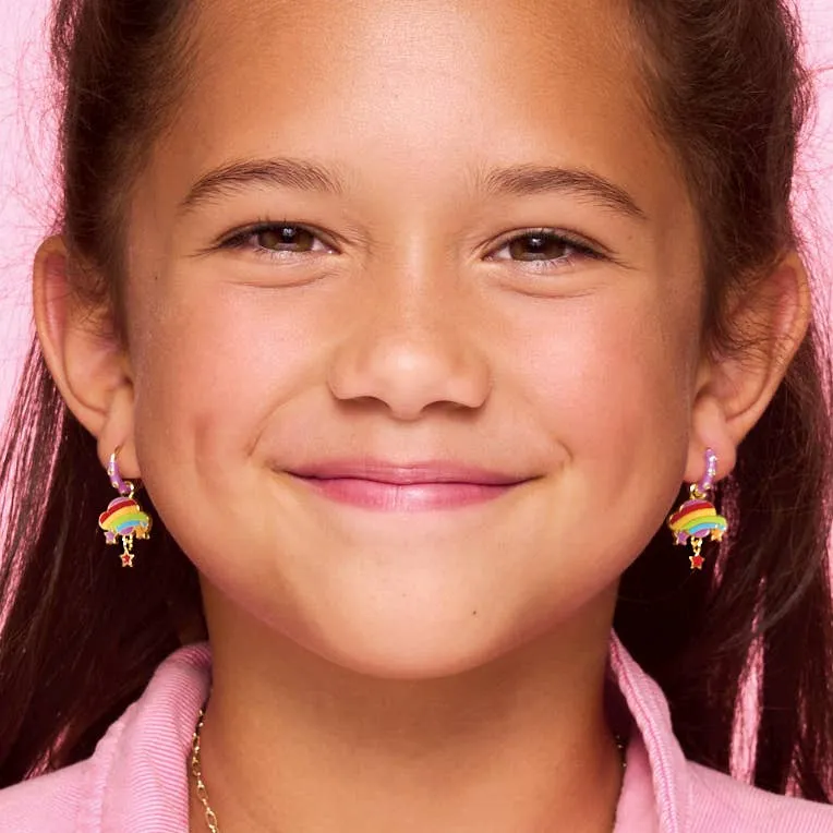 Rainbow Cloud Huggie Earrings