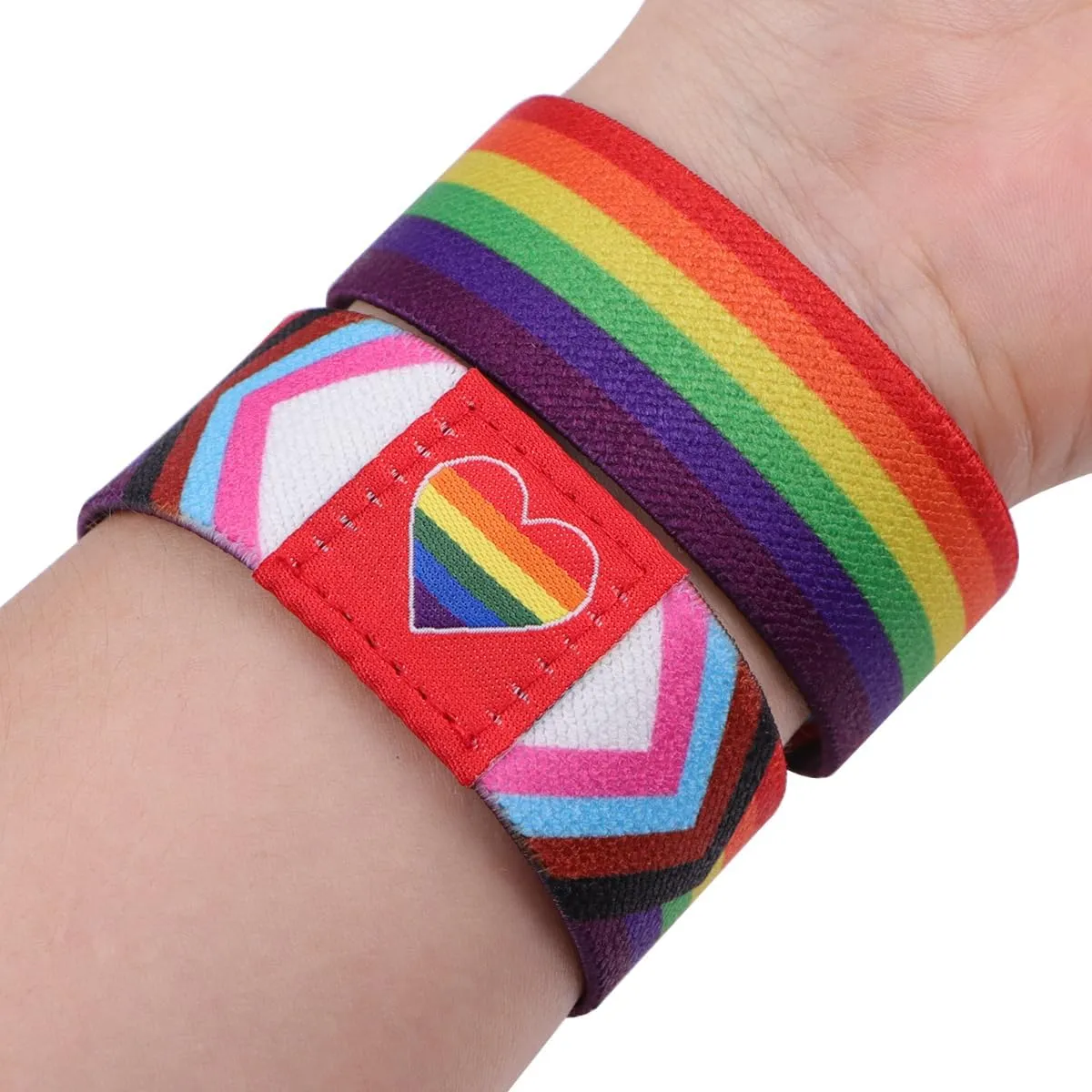 Rainbow LGBT Pride Bracelet for Women Men, Stretch Elastic Band, LGBTQ Wristbands for Pride Month Decorations, Trans Lesbian Accessories Outfits Merch Gifts