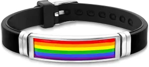 Rainbow Pride Bracelet Acrylic Stretch Bead/Rubber Bracelets for Men Women LGBT Bracelet for Gay Lesbian Couples Pride Month Friendship Jewelry Gift LGBTQ Parade Accessories