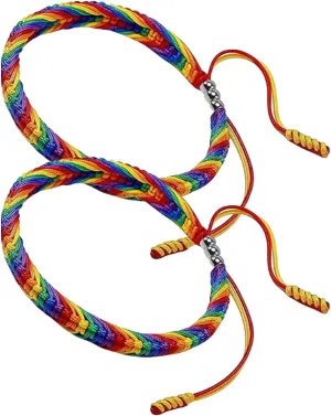 Rainbow Pride Bracelet LGBT LGBTQ Wristband for Women Men, Adjustable Handmade Rainbow Jewelry Gift, Gay Lesbian Support, Equality Love Accessory, Colorful Friendship Bracelet