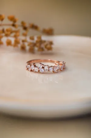 Random Sparkle Rose Gold Plated Sterling Silver Ring