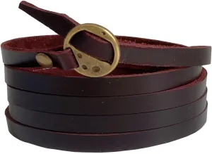 Rantanto Genuine Leather Wrap Bracelets Trendy Western Stackable Cuff Adjustable Boho Layered Bracelet Jewelry For Men Women