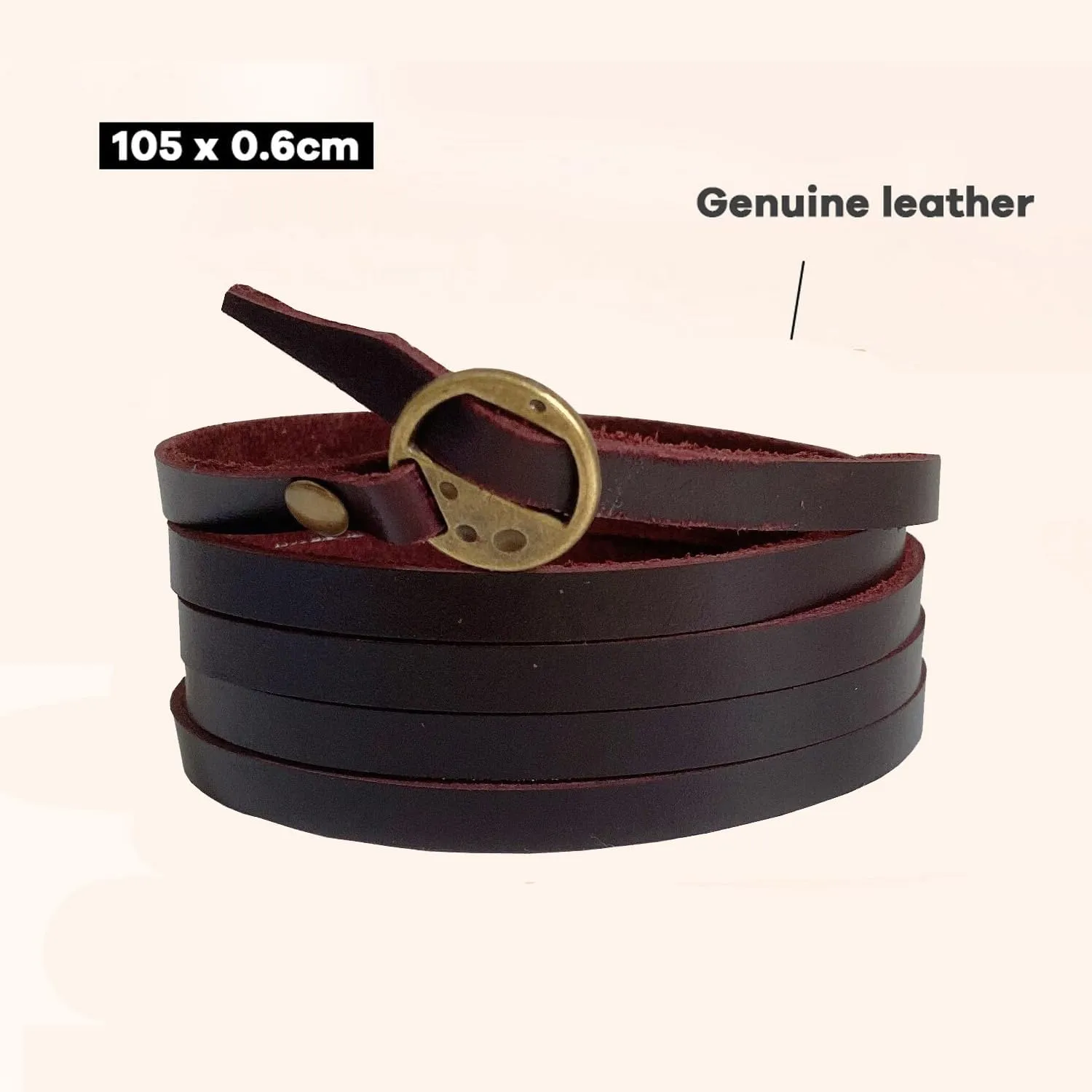 Rantanto Genuine Leather Wrap Bracelets Trendy Western Stackable Cuff Adjustable Boho Layered Bracelet Jewelry For Men Women
