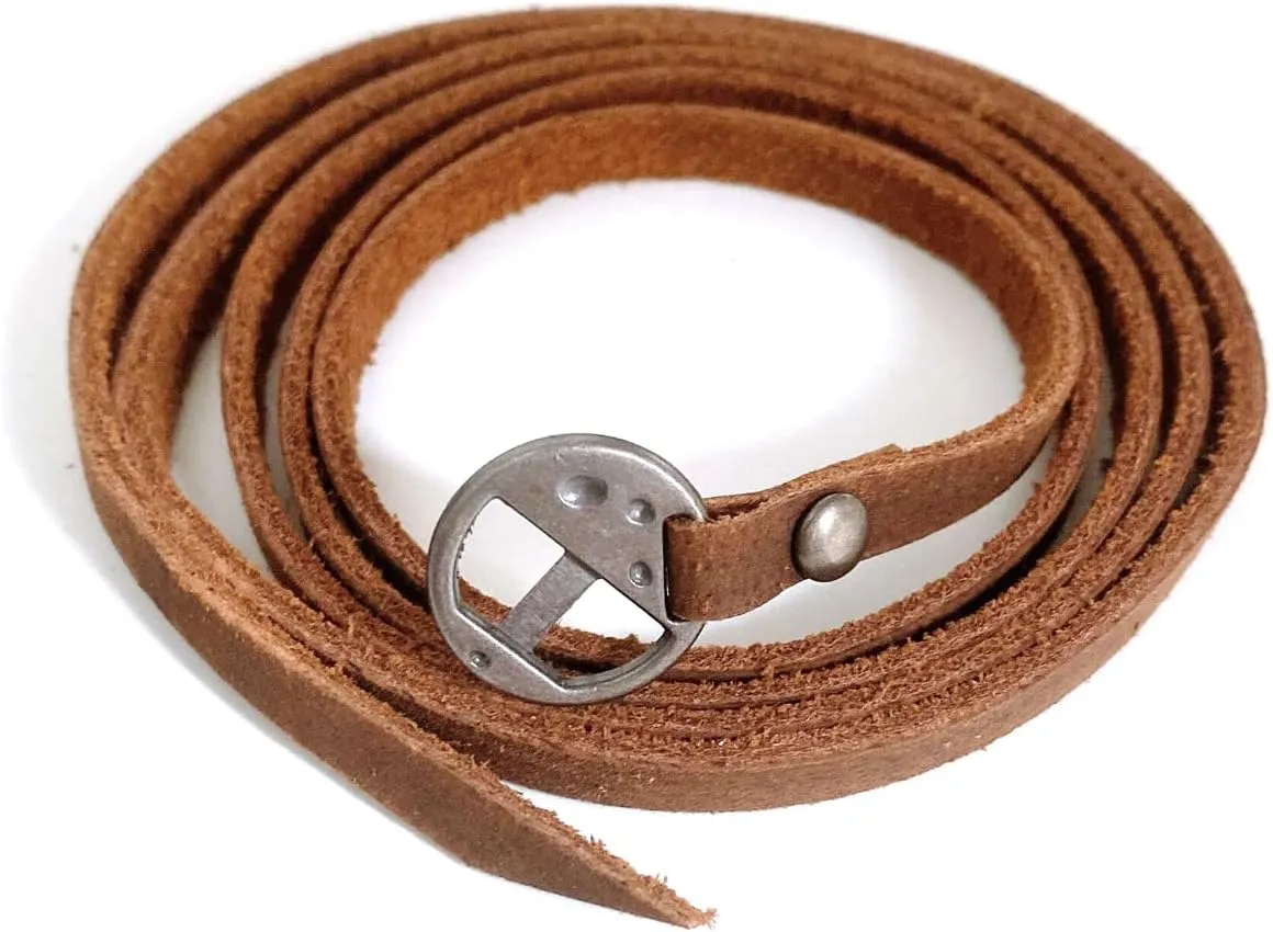 Rantanto Genuine Leather Wrap Bracelets Trendy Western Stackable Cuff Adjustable Boho Layered Bracelet Jewelry For Men Women