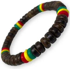 Rasta Bracelet - Handcrafted Bracelet - Rasta Jamaican Bracelet Rasta Leather Bracelet Peace Bracelet - Black Leather Bracelet