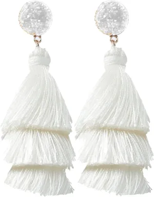 Rave Envy Colorful Tassel Earrings for Women - Layered Tassle Earrings - Choice of Color