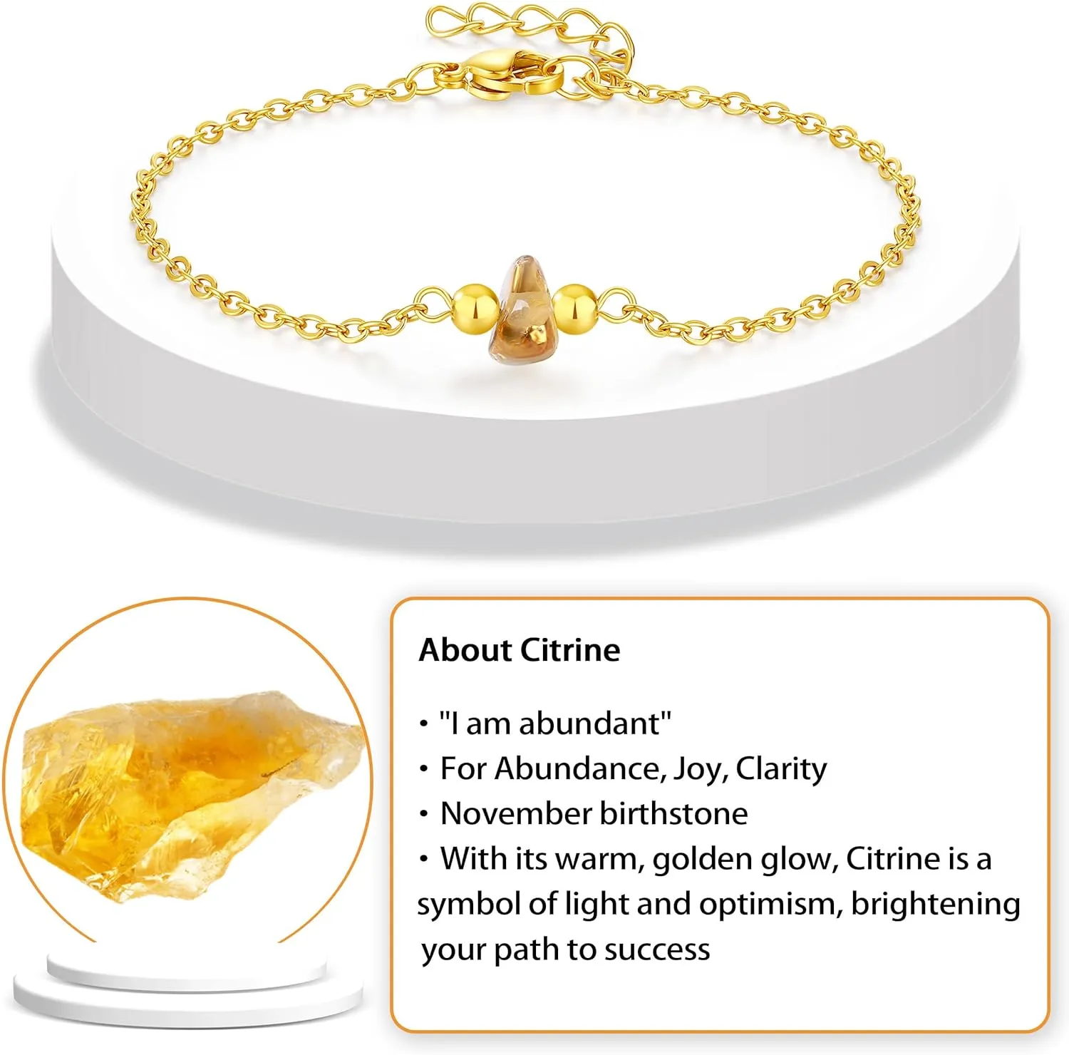 Raw Stone Healing Bracelet for Meditation,Cleansing and Relaxing Purpose- Women's Crystal Jewelry for Clarity & Tranquility