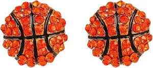 Rhinestone Basketball Volleyball Baseball Football Rugby Earring Hip Hop Crystal Sport Stud Earrings for Women Party Jewelry