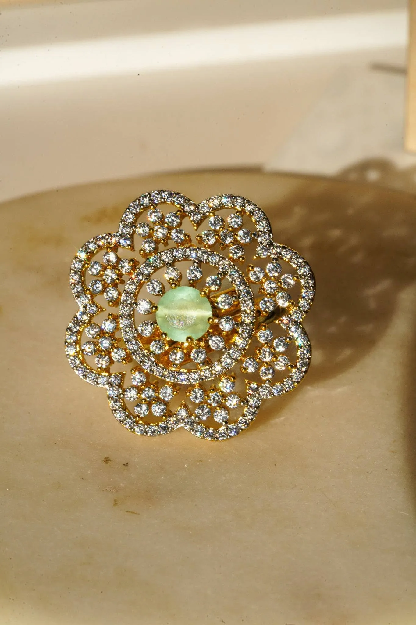 Rida - Floral Adjustable AD Ring