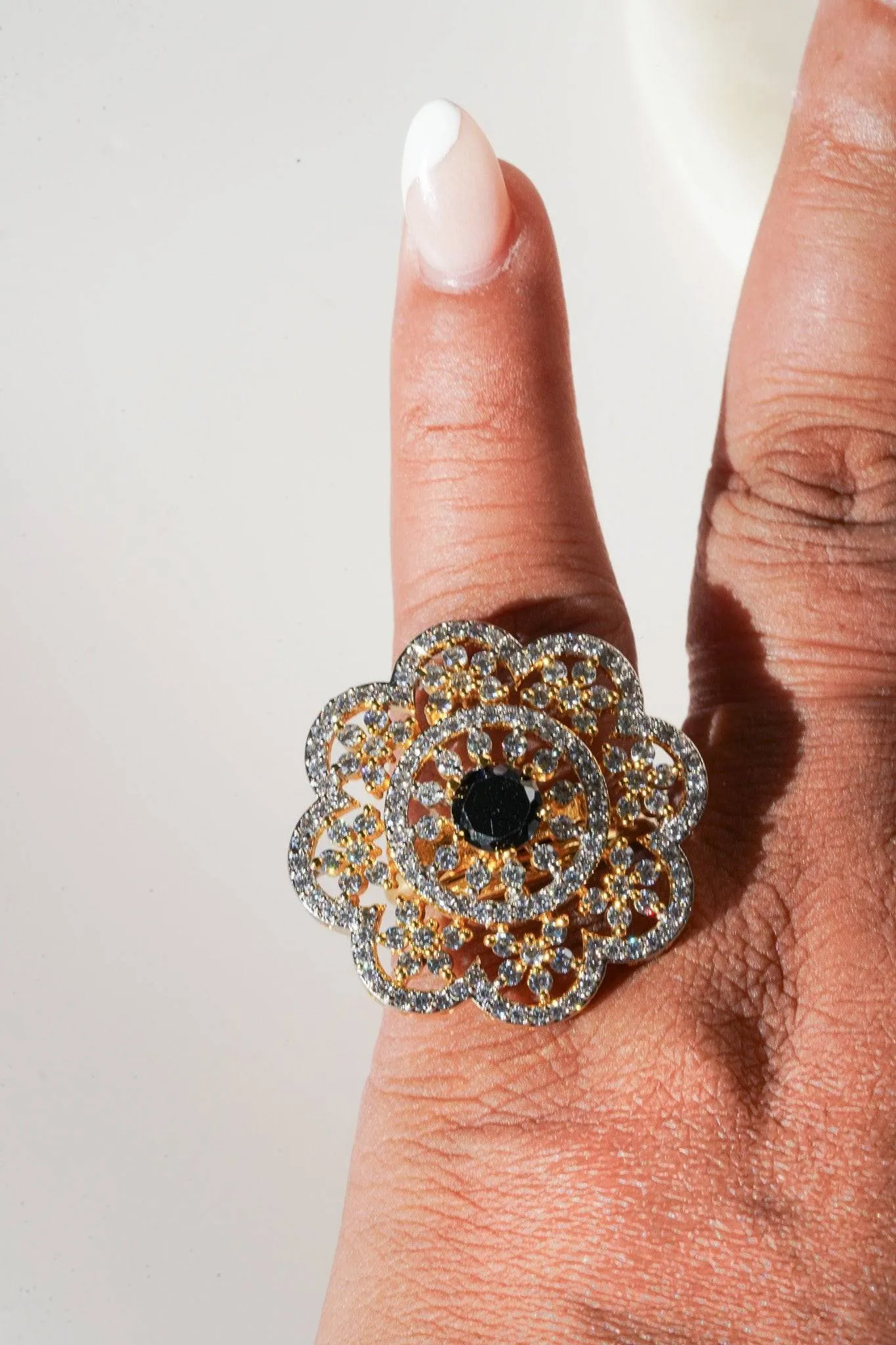 Rida - Floral Adjustable AD Ring