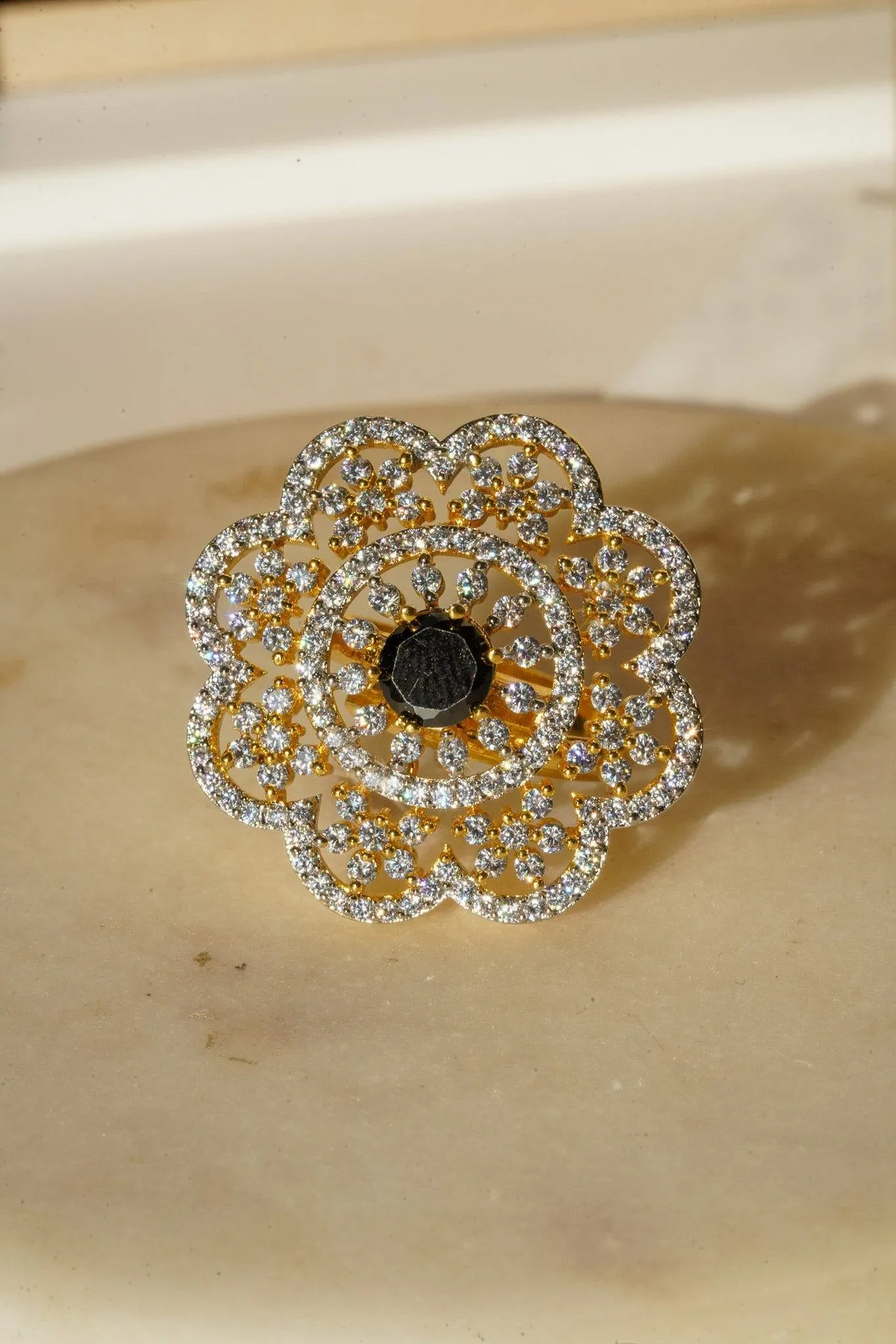 Rida - Floral Adjustable AD Ring