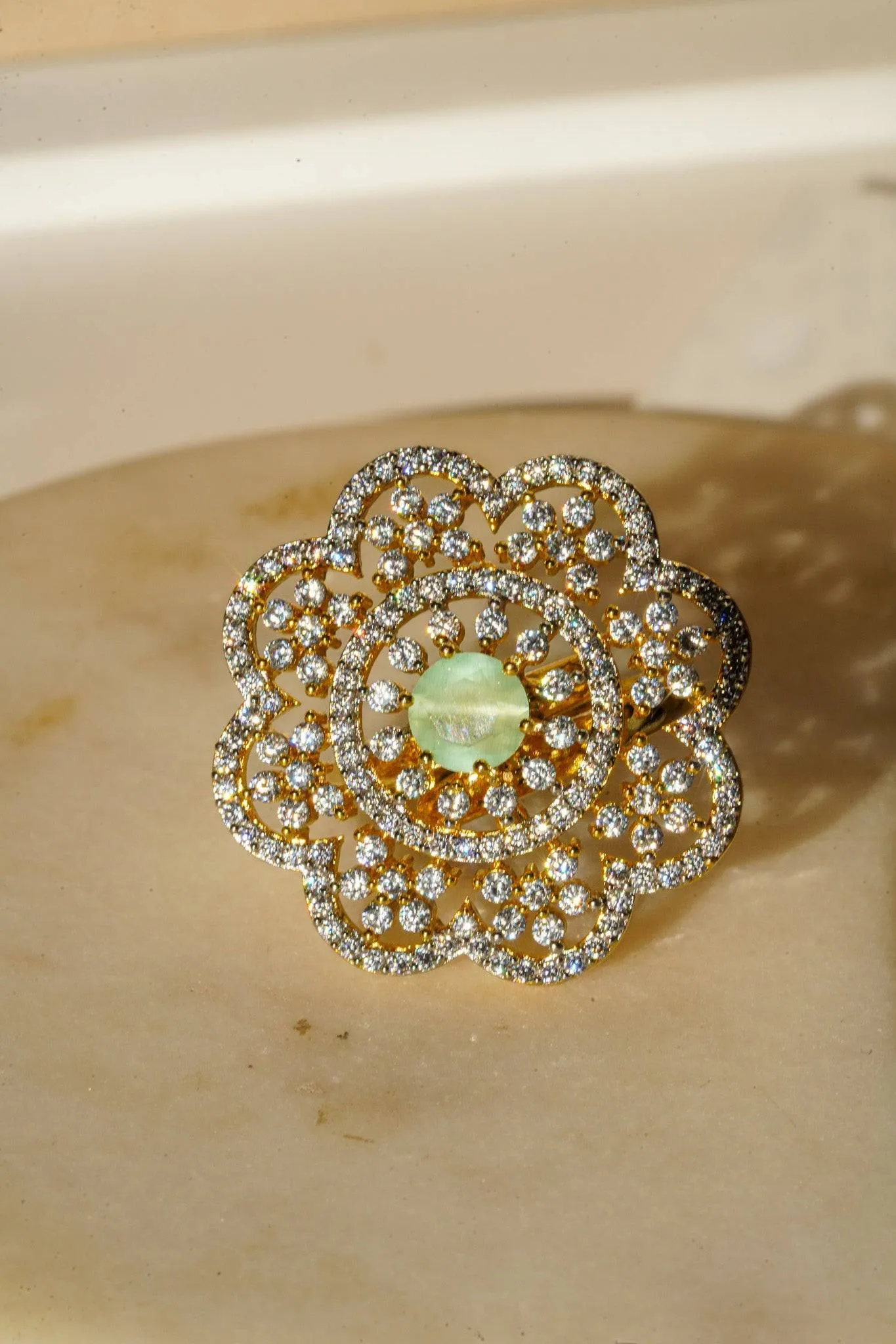 Rida - Floral Adjustable AD Ring