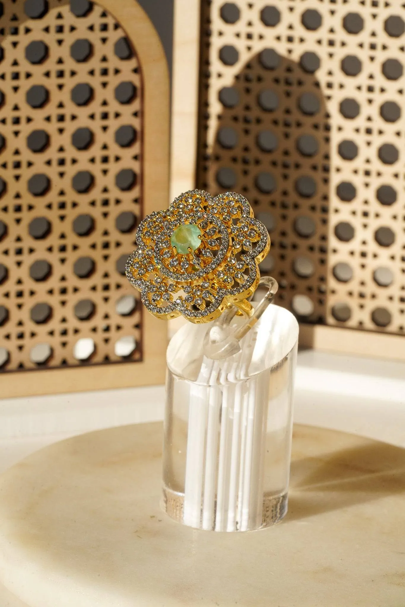 Rida - Floral Adjustable AD Ring