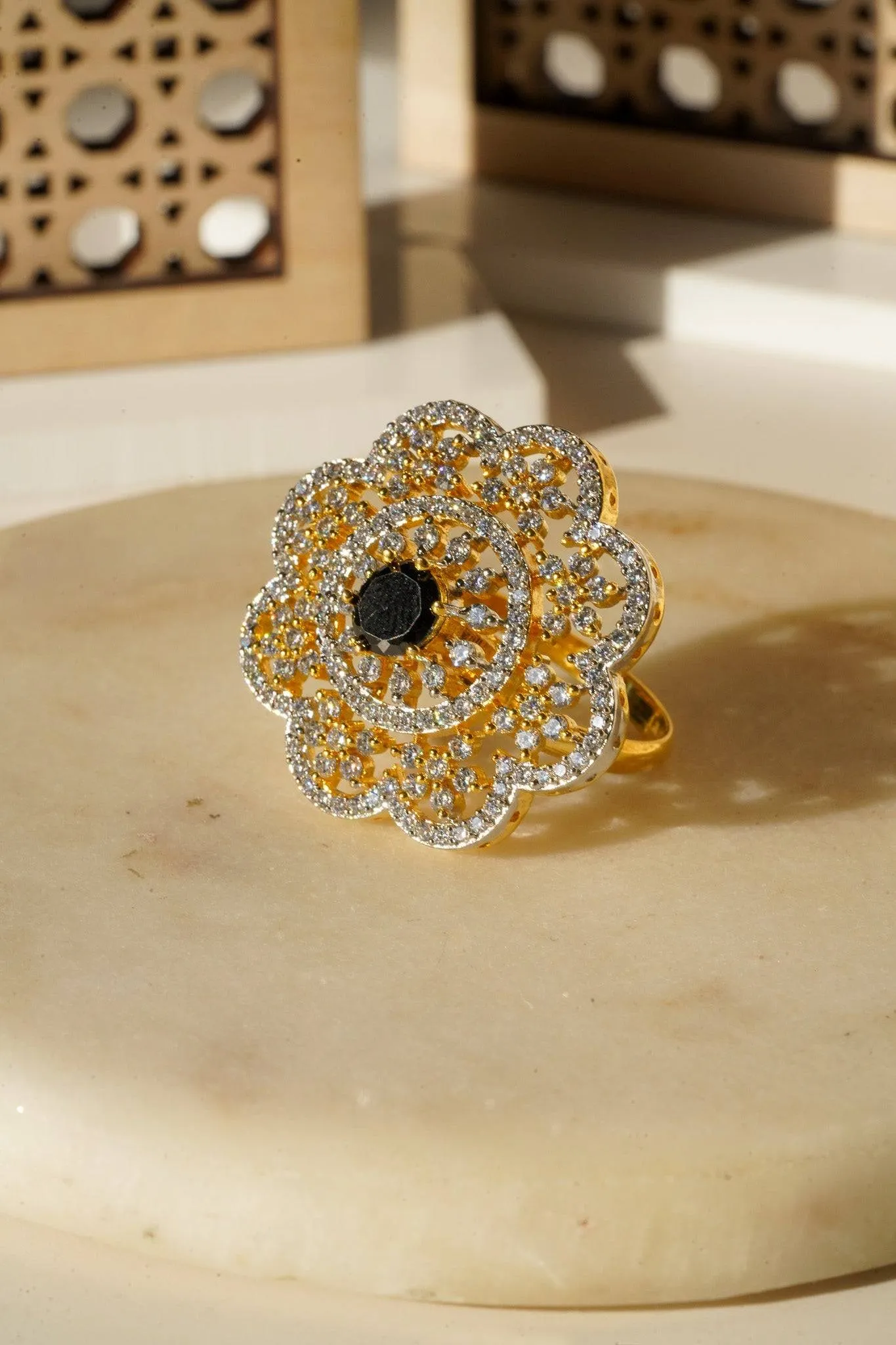Rida - Floral Adjustable AD Ring