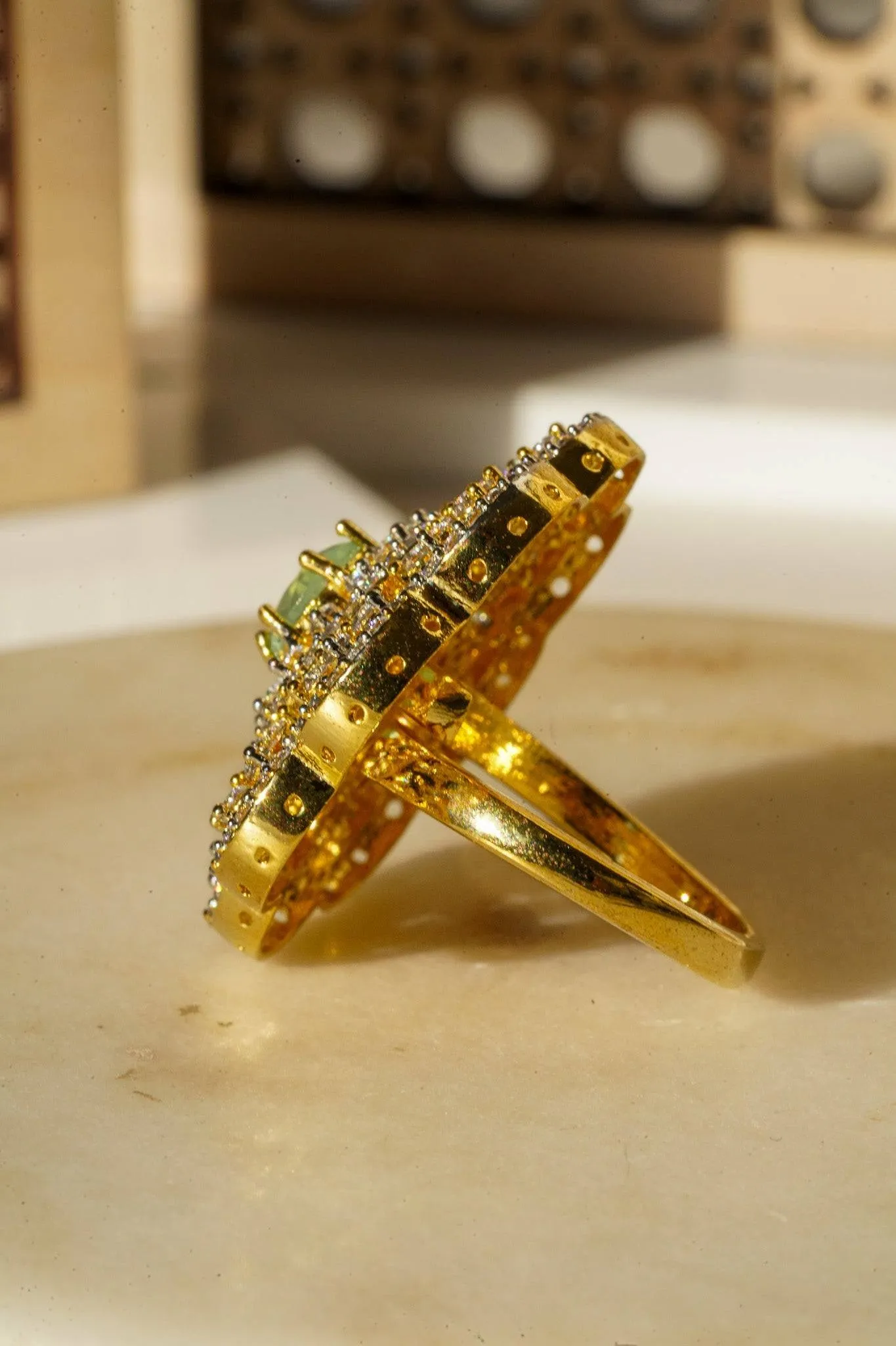 Rida - Floral Adjustable AD Ring