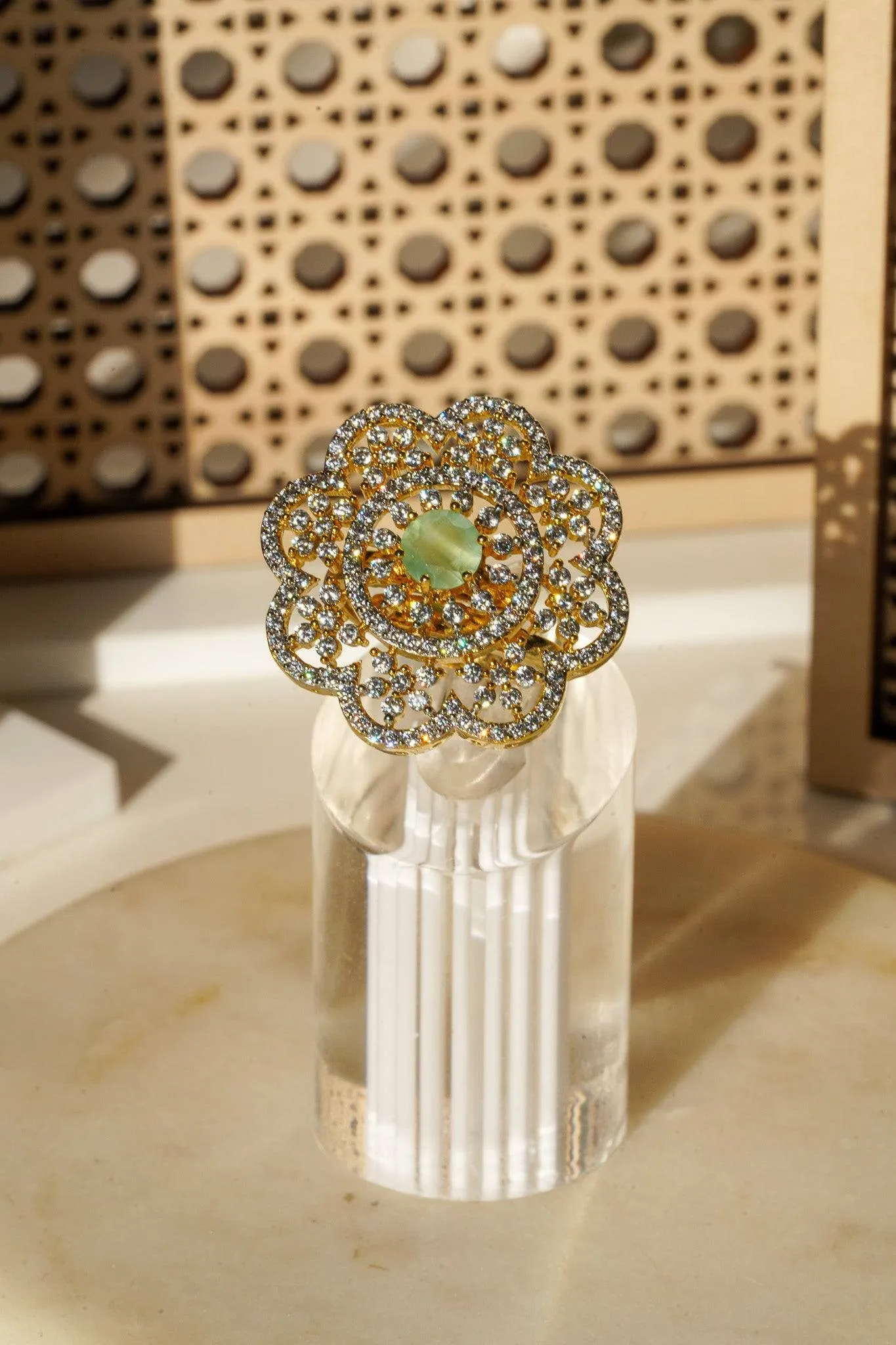 Rida - Floral Adjustable AD Ring