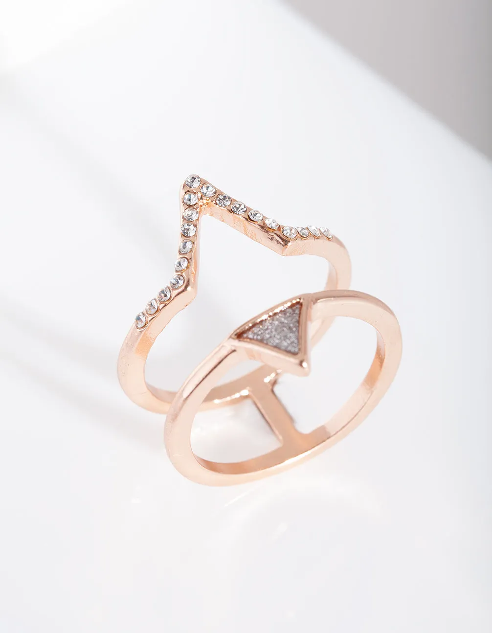 Rose Gold Double Triangle Ring