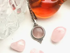 Rose Quartz Cassia Dot Pendant