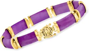 Ross-Simons Good Fortune Jade Bracelet in 18kt Gold Over Sterling