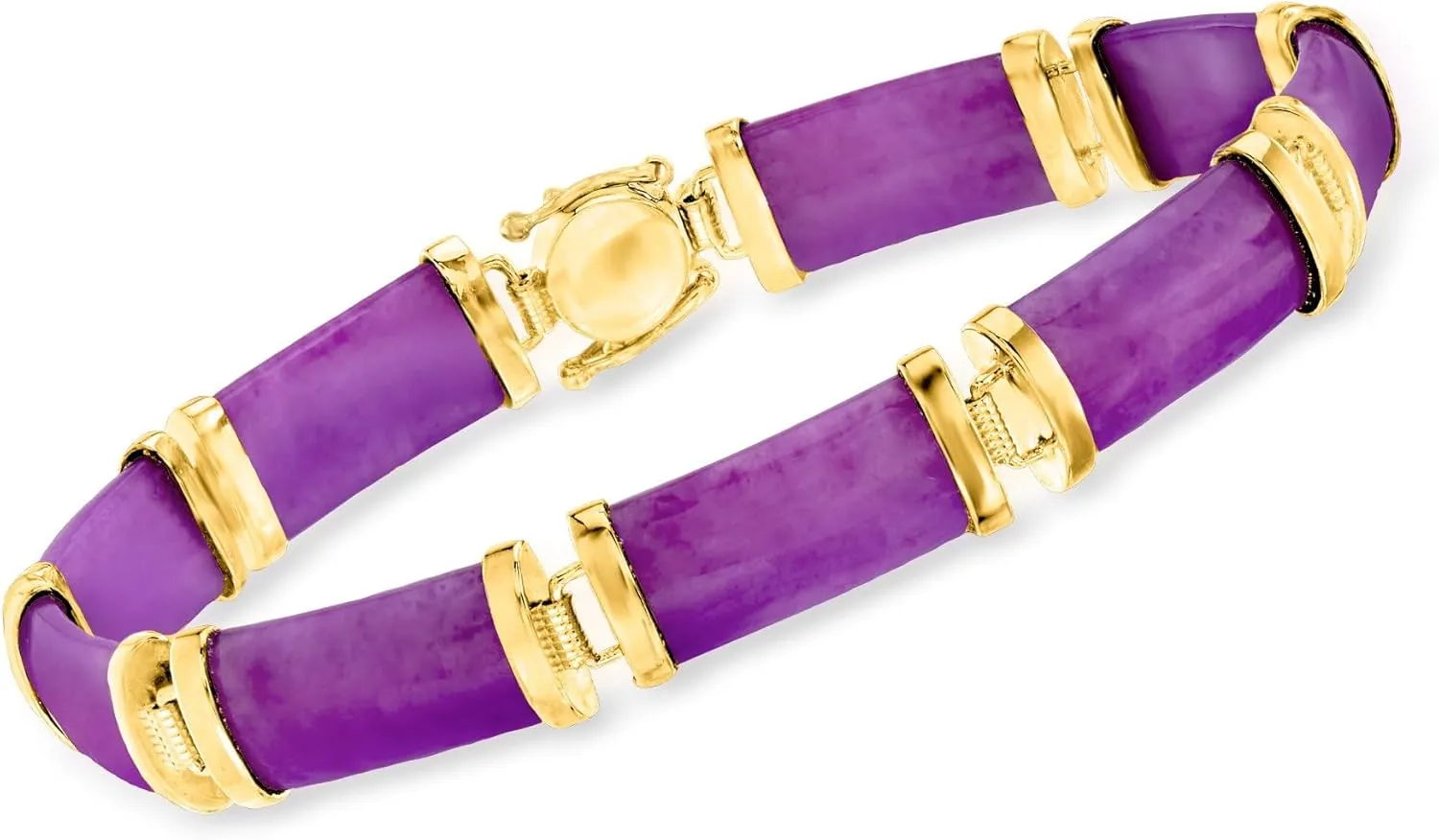 Ross-Simons Good Fortune Jade Bracelet in 18kt Gold Over Sterling