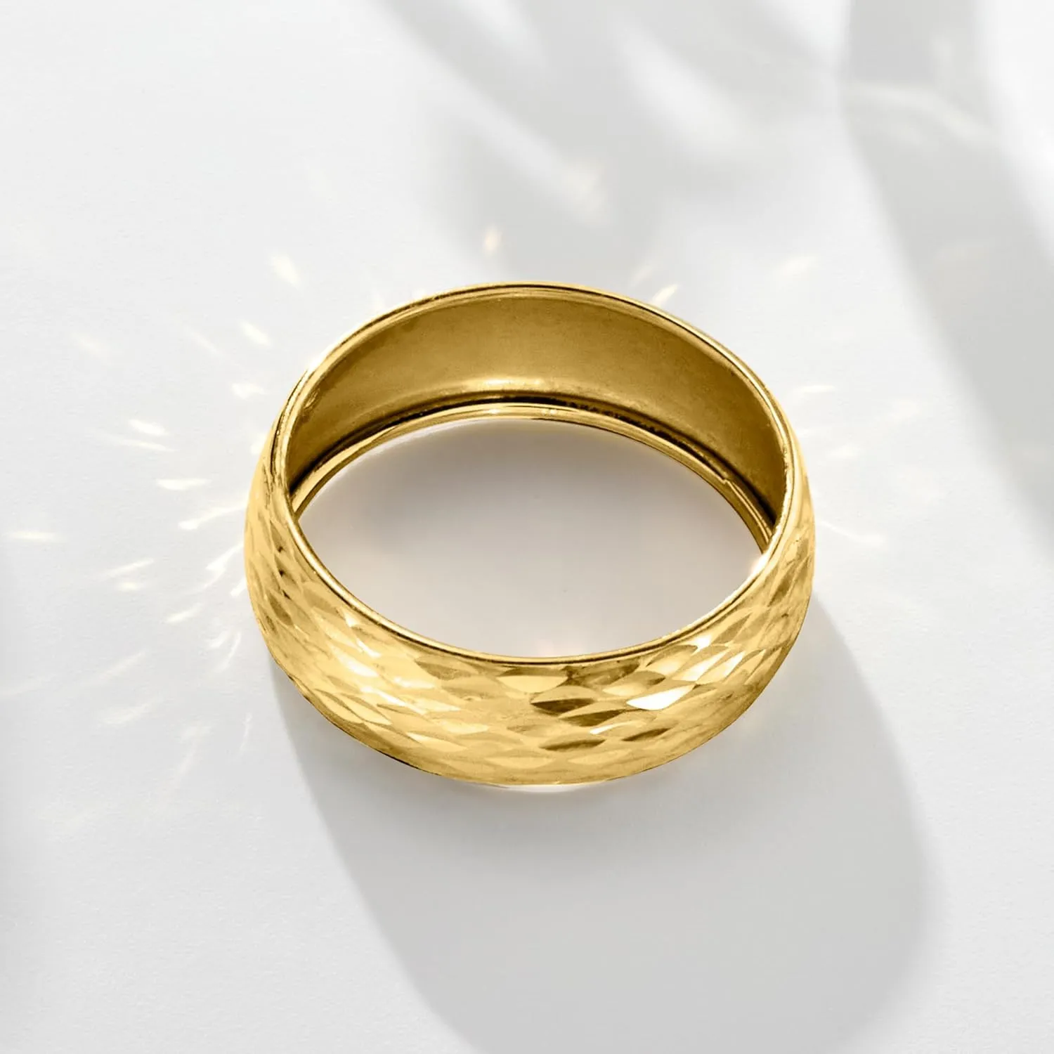 Ross-Simons Italian 14kt Yellow Gold Sparkle-Pattern Ring