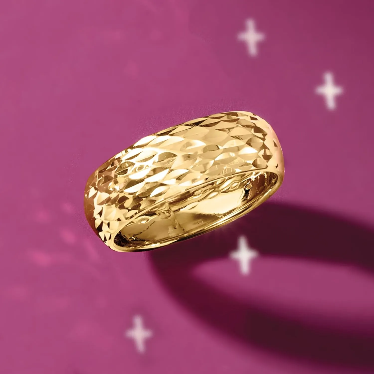 Ross-Simons Italian 14kt Yellow Gold Sparkle-Pattern Ring