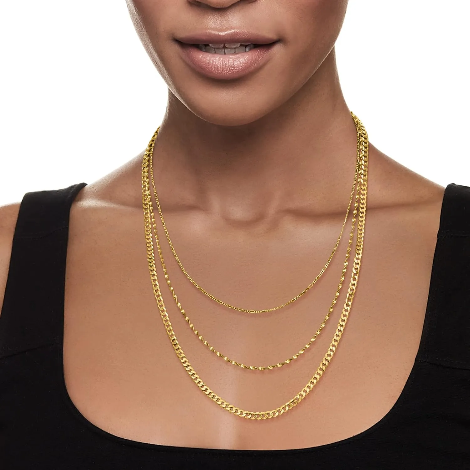 Ross-Simons Italian 18kt Gold Over Sterling Multi-Link Layered Necklace