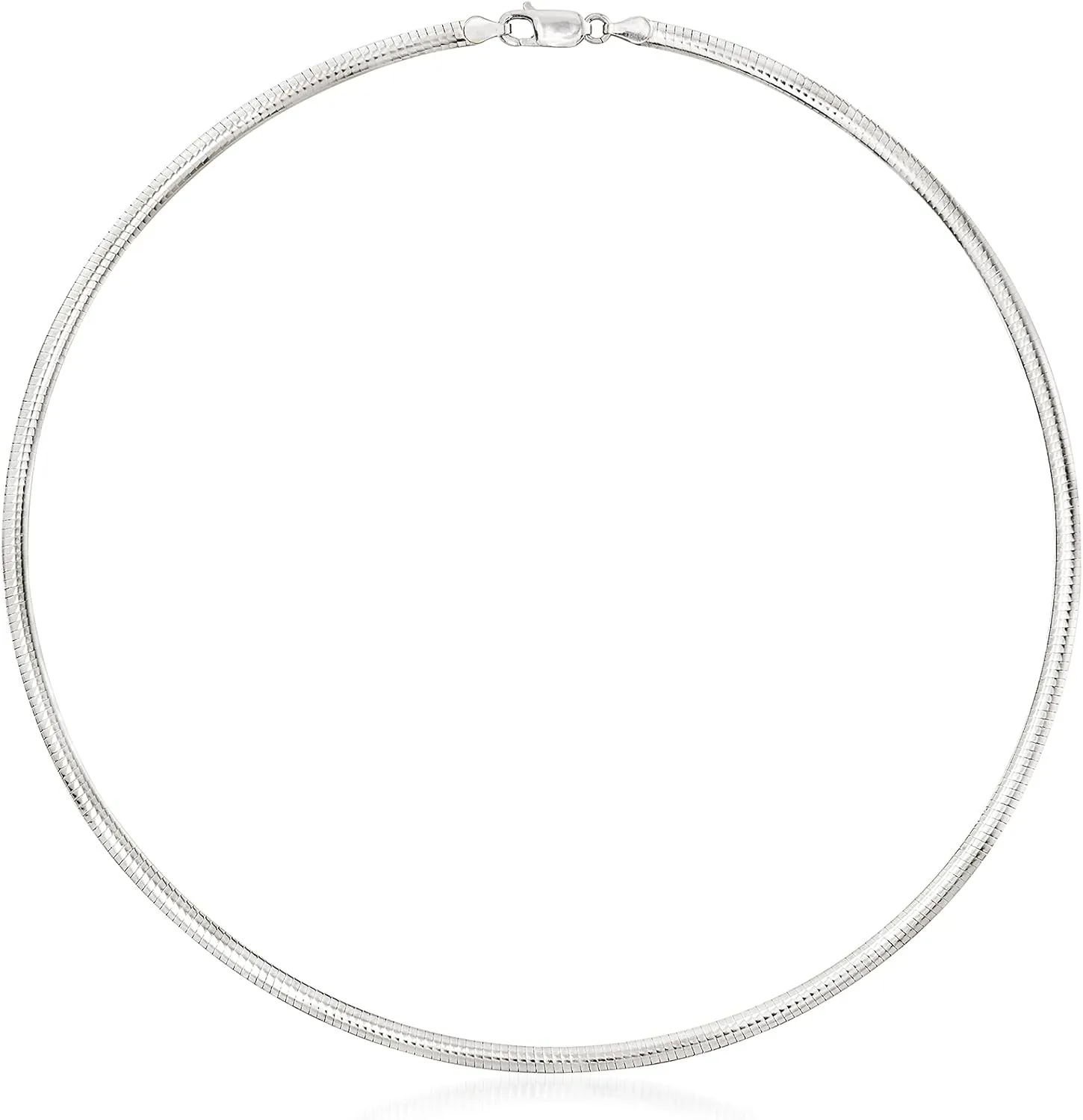 Ross-Simons Italian 4mm Reversible Omega Necklace in 2-Tone Sterling Silver