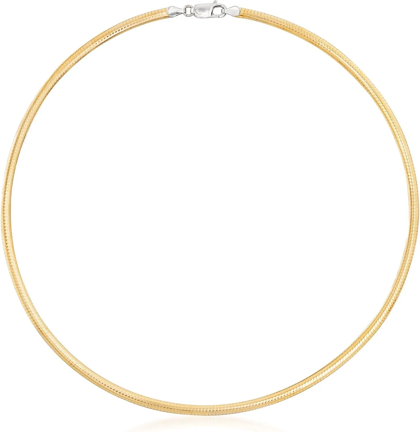Ross-Simons Italian 4mm Reversible Omega Necklace in 2-Tone Sterling Silver