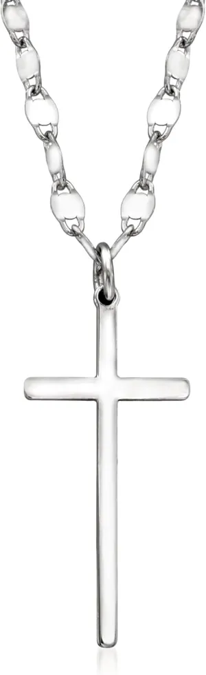 Ross-Simons Italian Sterling Silver Cross Necklace