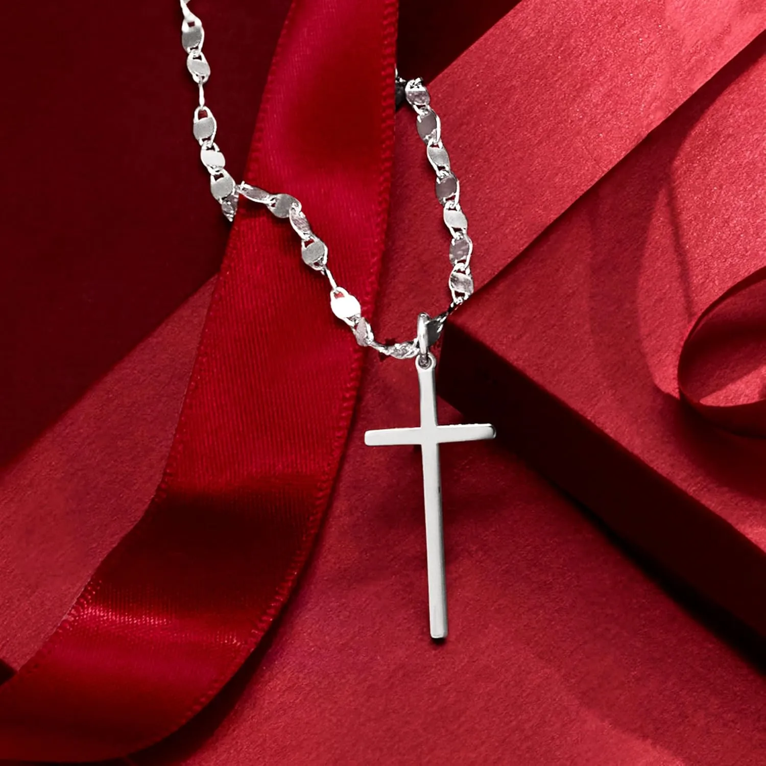 Ross-Simons Italian Sterling Silver Cross Necklace