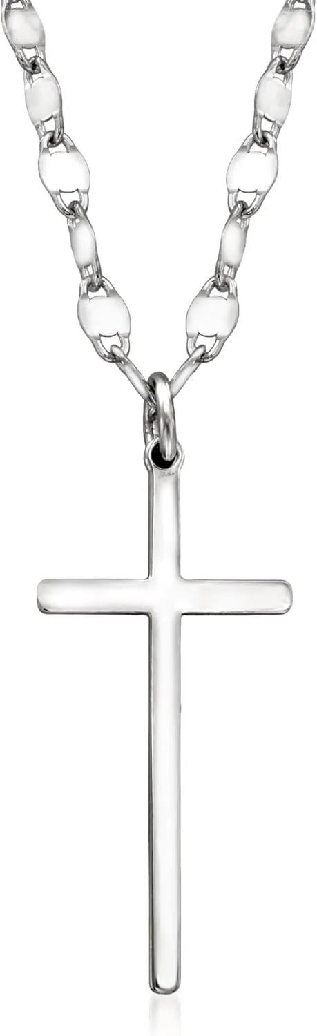 Ross-Simons Italian Sterling Silver Cross Necklace