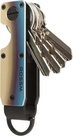 ROSSM Key Organizer - Compact Metallic Key Holder | Minimalist Innovative Keyholder | Smart Keychain Secures 2-6 Keys
