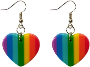 ROSTIVO Rainbow Heart Earrings for Women Cute Colorful Resin Earrings