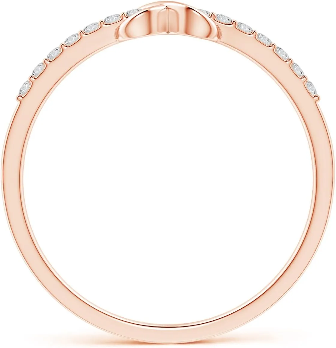 Round Lab Created Diamond Infinity Promise Ring For Her in 14k Solid Gold/ 925 Sterling Silver (0.14ctw. H Color, SI2 Clarity) - Valentines day gifts