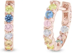 Round Rainbow Inside-Out Pastel Hoop Earrings for Women in 18k Gold Plated Brass, Gift For Her