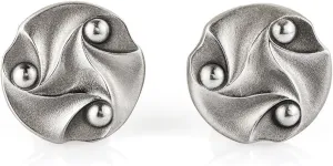 Royal Selangor Hand Finished The British Museum Collection Pewter Bud & Crescent Cufflinks Gift