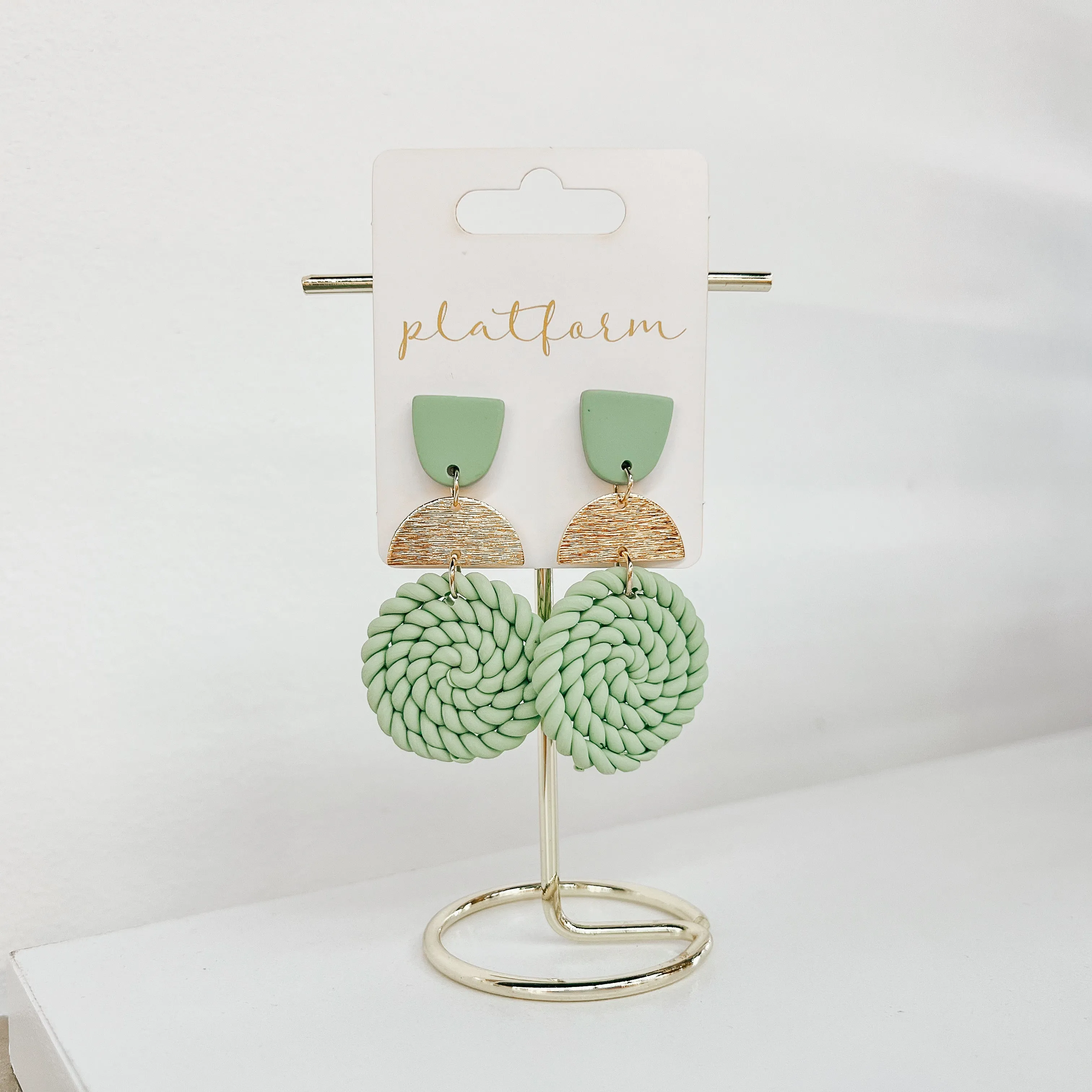 Sage Spiral Dangle Earrings