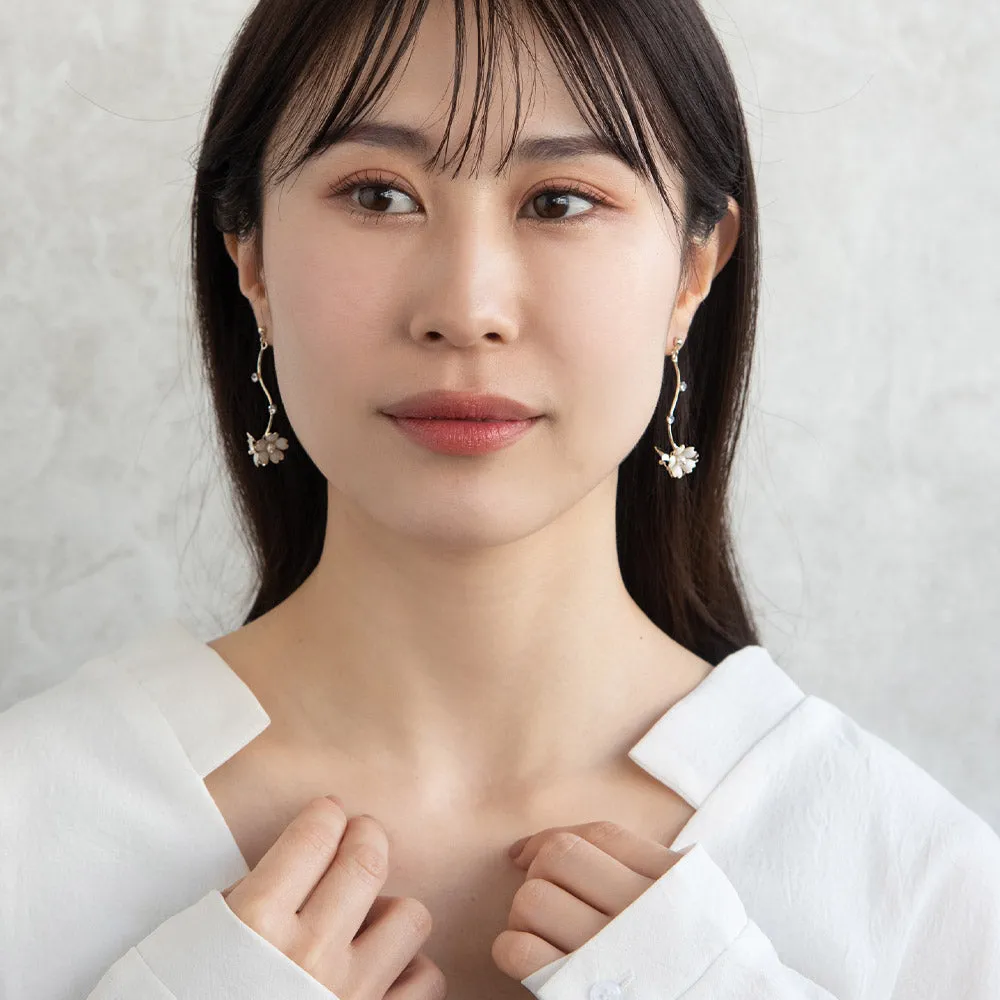 Sakura Cluster Drop Earrings