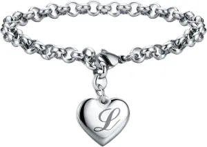 SANNYRA Charms Bracelets for Women, Heart Charm Initial Bracelet Trendy, 26 Letters Stainless Steel Jewelry Confirmation Gifts for Christmas Birthday
