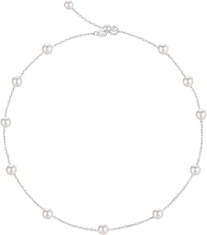 Sereney Pearl Necklaces for Women, Bridal Jewelry as Bridal Necklace for Wedding, Sterling Silver Freshwater Pearl Choker Necklace as Birthday Jewelry Bridal Gifts for Friends Bride Daughter Lover