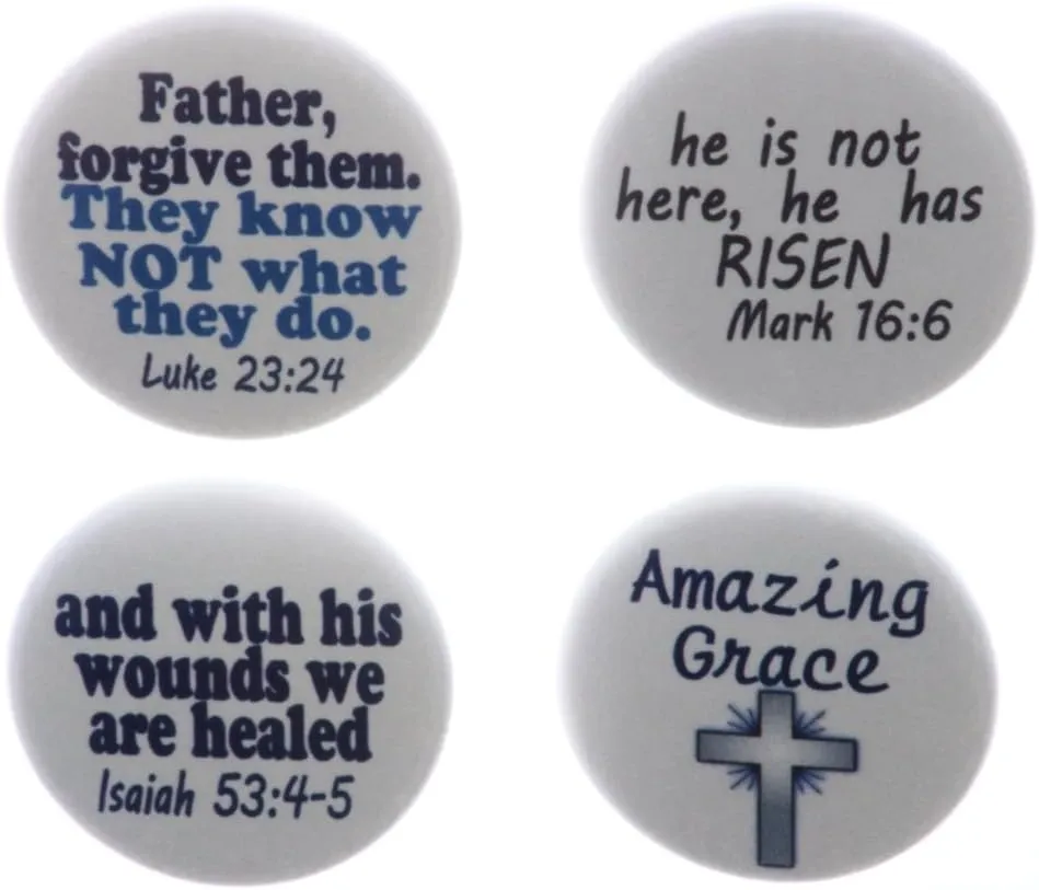 Set 4 Bible Verses Quotes 2.25" Keychains Christian Cross Jesus Faith Isaiah