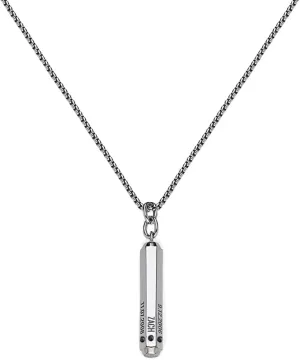 Sett & Co - Personalized 3D Engraved Hexagon Bar Necklace in Stainless Steel or Gold PVD Plating for Men, Him - Black Diamond Option - Custom Gift for Father's Day, Christmas, Valentine's Day