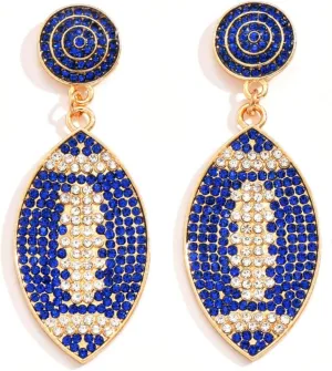 Shining Football Rhinestone Beaded Earrings Colorful Sports Lover Football Earrings for Women Girls Jewelry