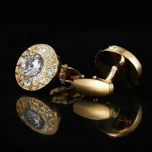 Shirt Cufflinks Round Diamond Czech Diamond French Cuff Stud Men's Cuff Stud