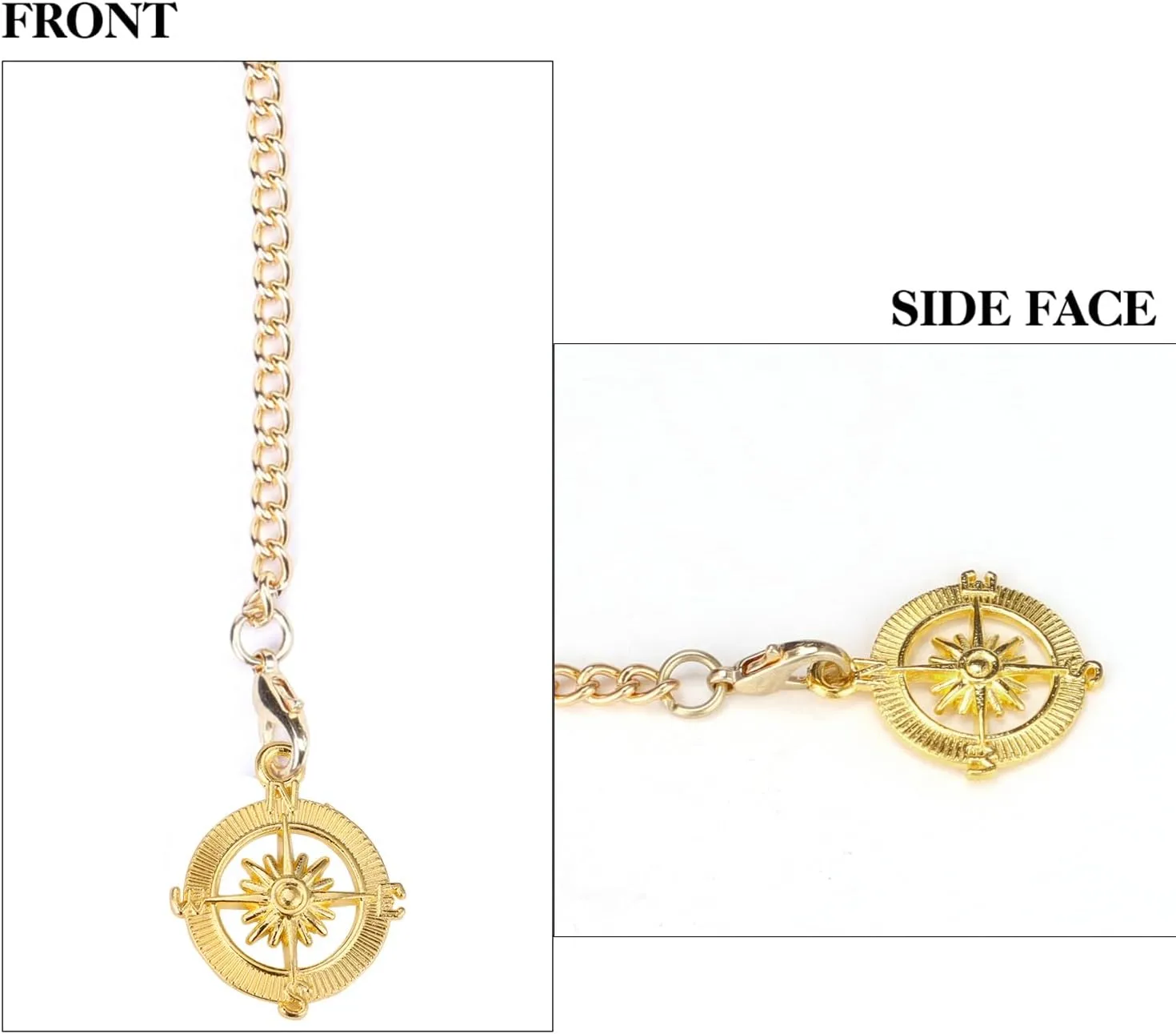SIBOSUN Pocket Watch Chain Single Albert Chain T Bar with Lobster Clasps & Life Tree Pendant
