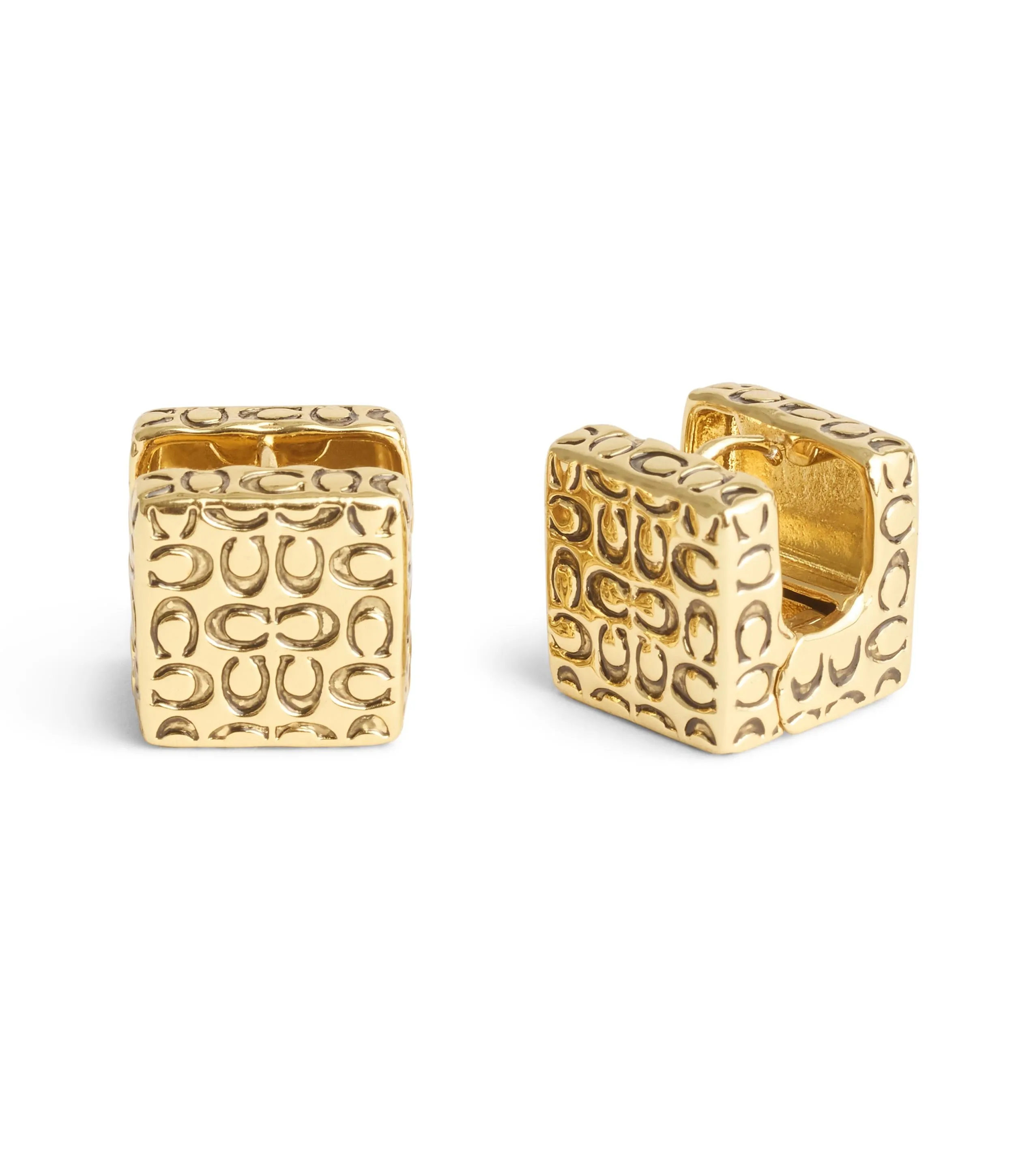 Signature Quilted Cube Huggie Earrings