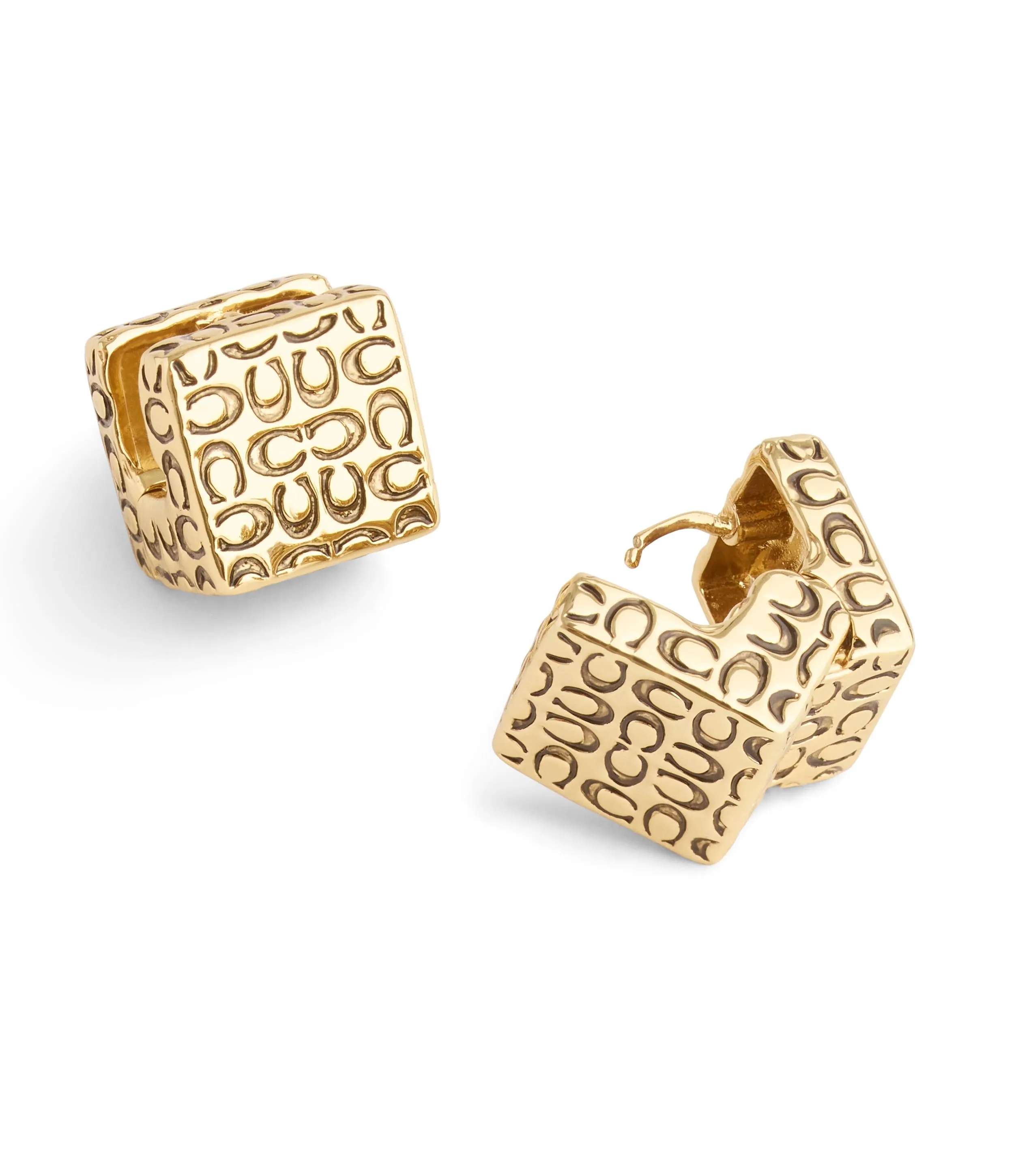 Signature Quilted Cube Huggie Earrings